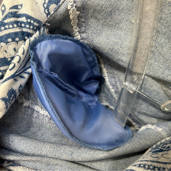 Vintage 80s LAVON Denim print paisley zip up jacket small Rare women’s - Picture 8 of 13